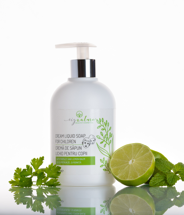 Premium Liquid Soap Cream with Lime, Parsley and Lemon - Balm for Kids - 250 ml
