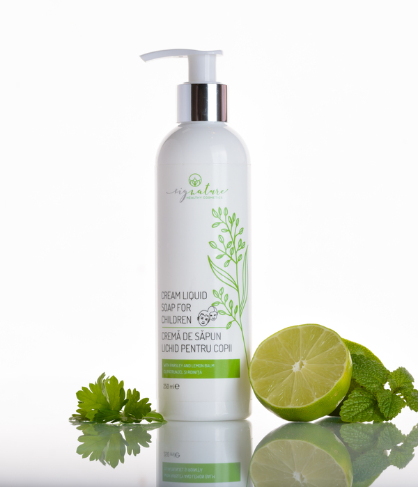 Premium Liquid Soap Cream with Lime, Parsley and Lemon - Balm for Kids - 250 ml